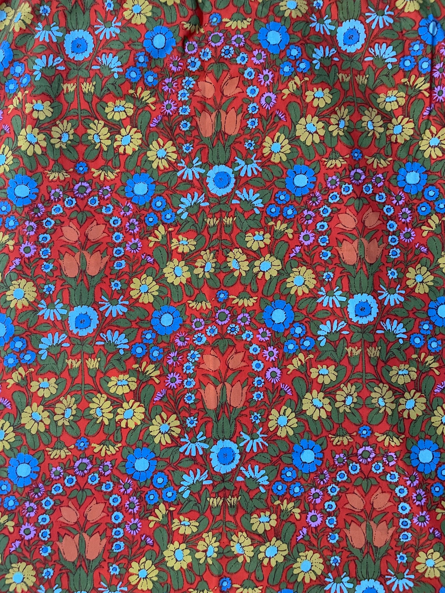 Wooden deckchair - Daisy Chain vintage floral pattern- Bright colours