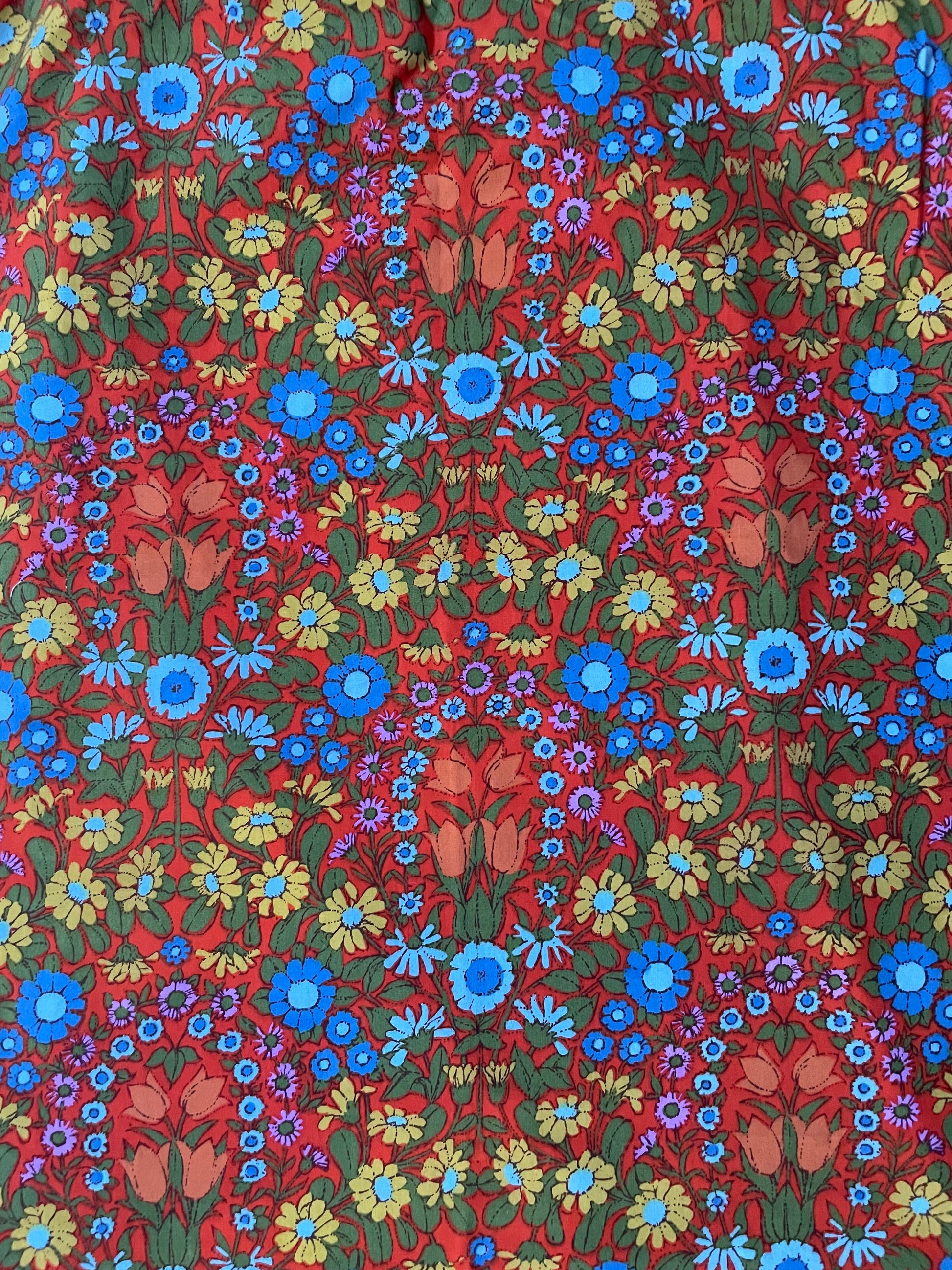 Wooden deckchair - Daisy Chain vintage floral pattern- Bright colours