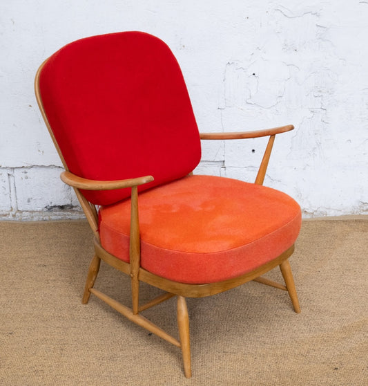 Ercol Windsor 335 Armchair - Blood/Orange Wool Covers