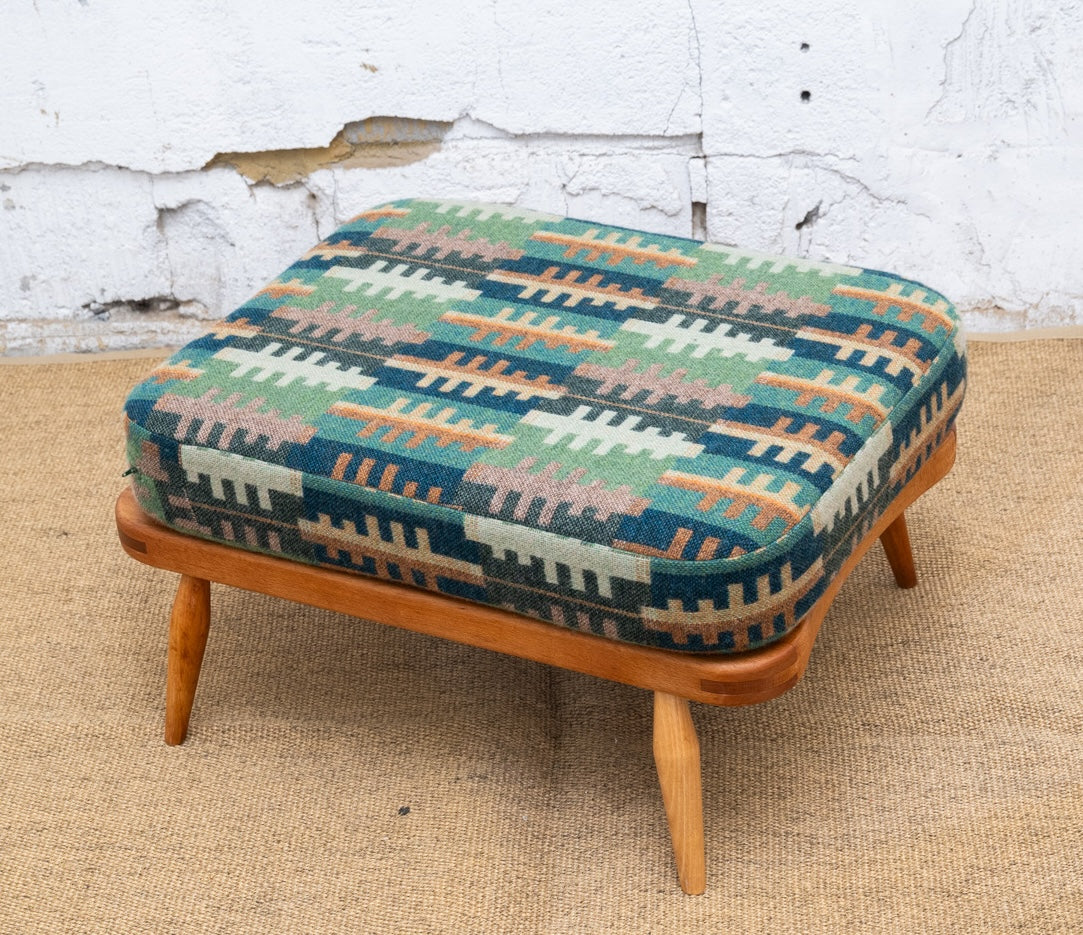 Melin Tregwynt 'Forest' Welsh Tapestry - Ercol Windsor 341 Footstool