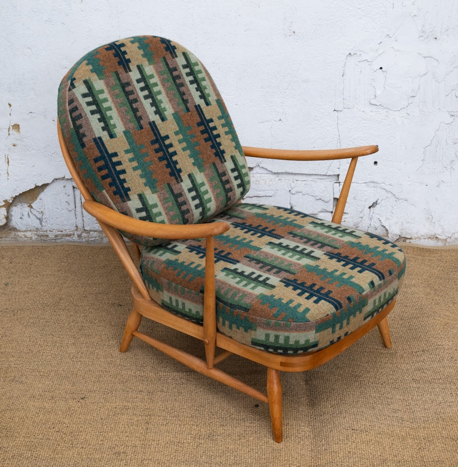 Melin Tregwynt 'Forest' Welsh Tapestry - Ercol Windsor 203 Armchair