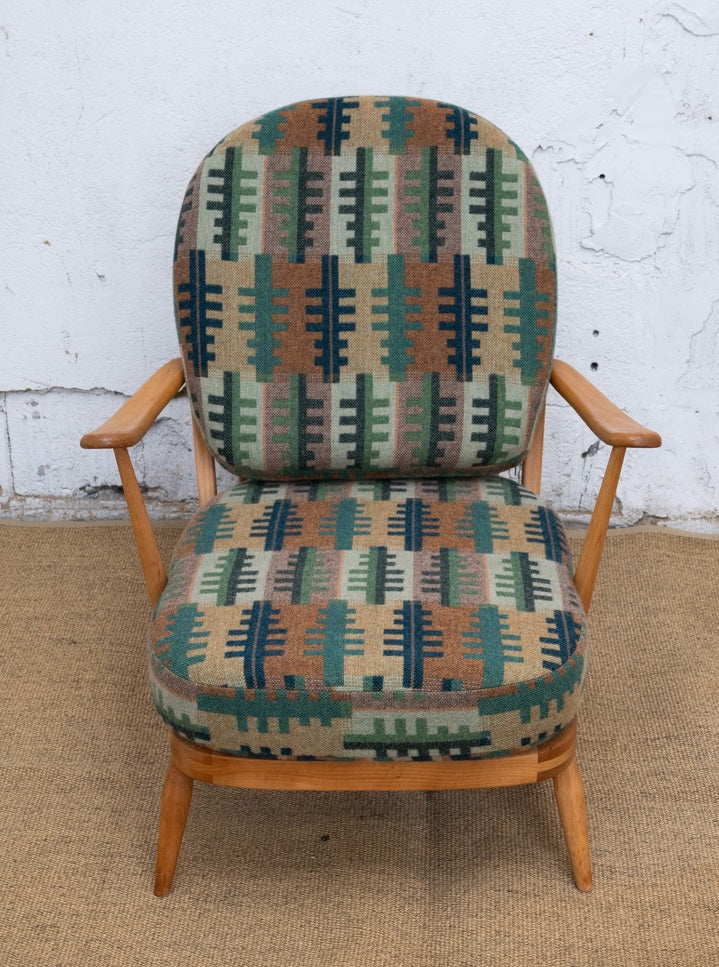 Melin Tregwynt 'Forest' Welsh Tapestry - Ercol Windsor 203 Armchair