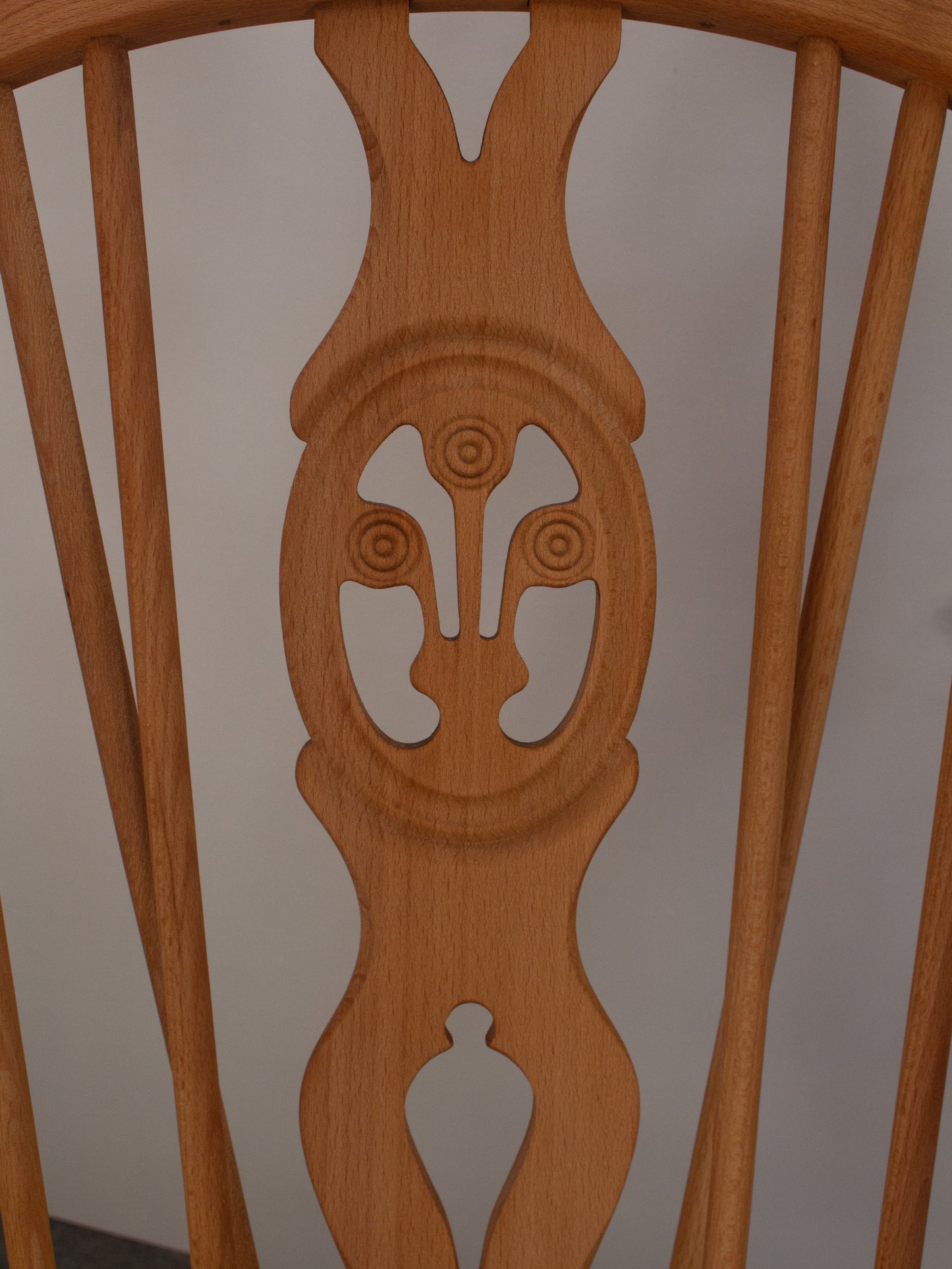 Ercol Blonde Rocking Chair - Orange Merino Wool Covers