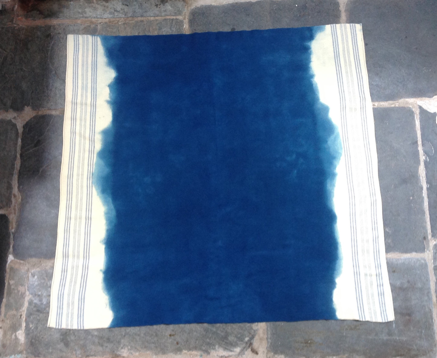 Indigo Ombré Stripe Wool Blanket