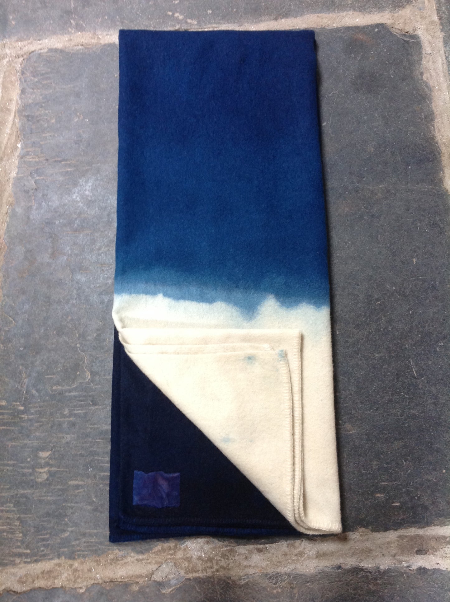 Indigo Ombré Wool Blanket