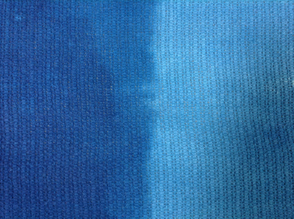 Indigo Ombré cellular Wool Blanket