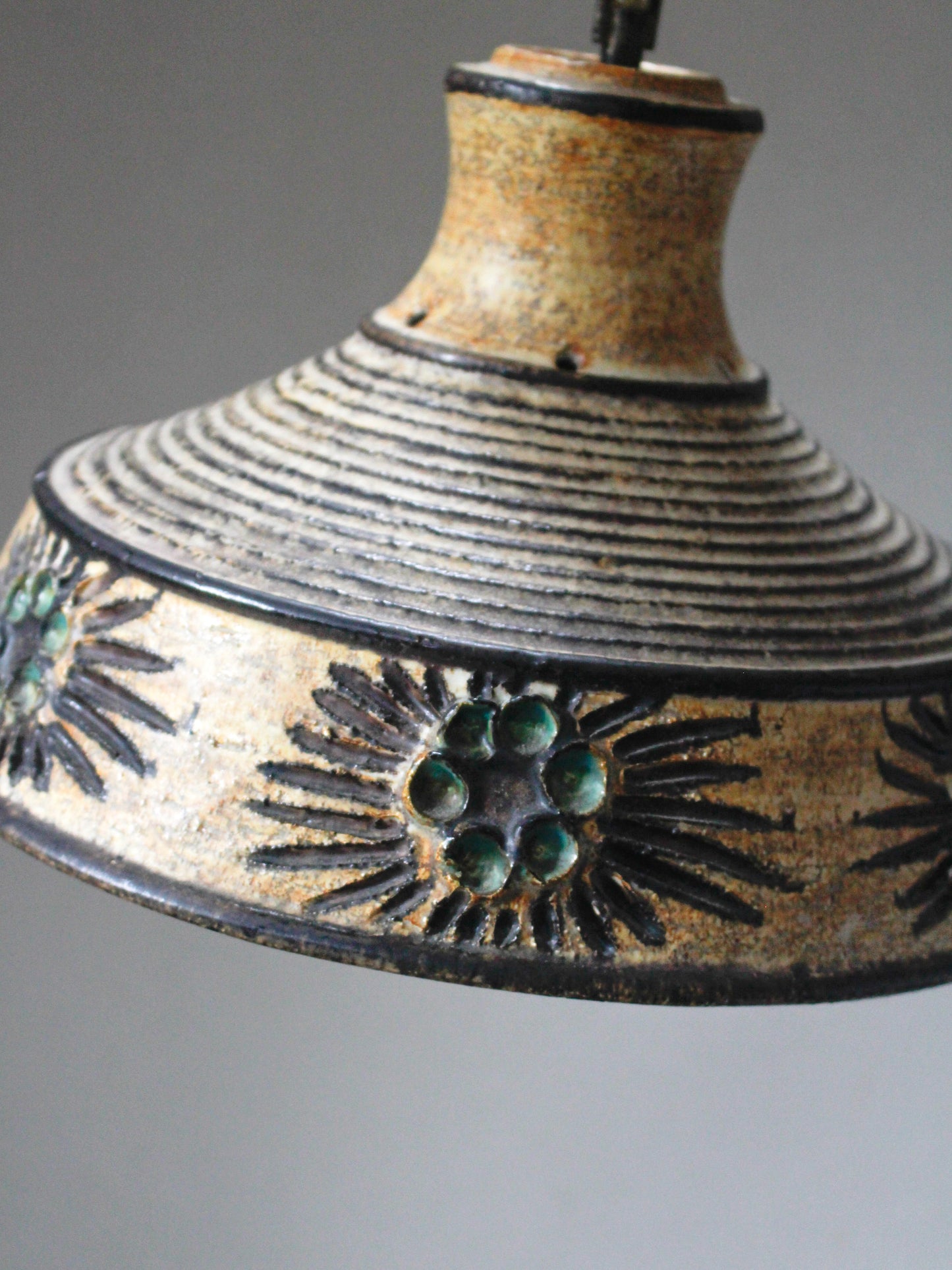 Danish Hand Painted Ceramic Ceiling Light