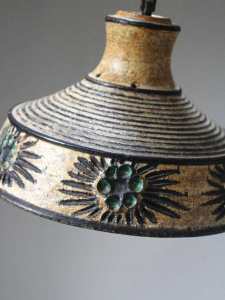 Danish Hand Painted Ceramic Ceiling Light
