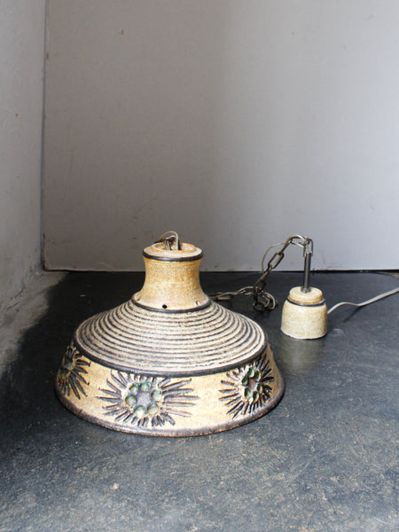 Danish Hand Painted Ceramic Ceiling Light