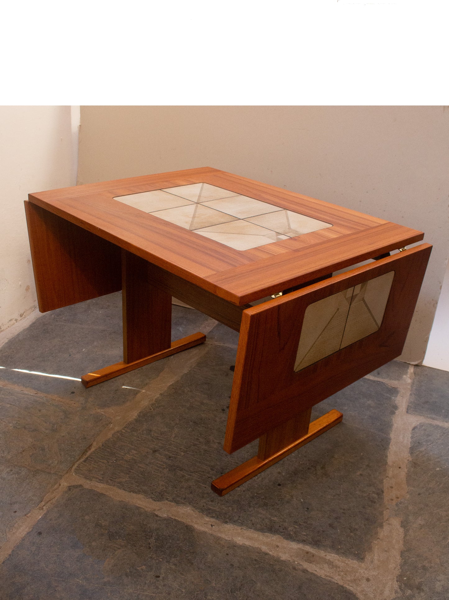 Gangso Mobler Danish Teak & Tiled Dining Table - Fully Restored