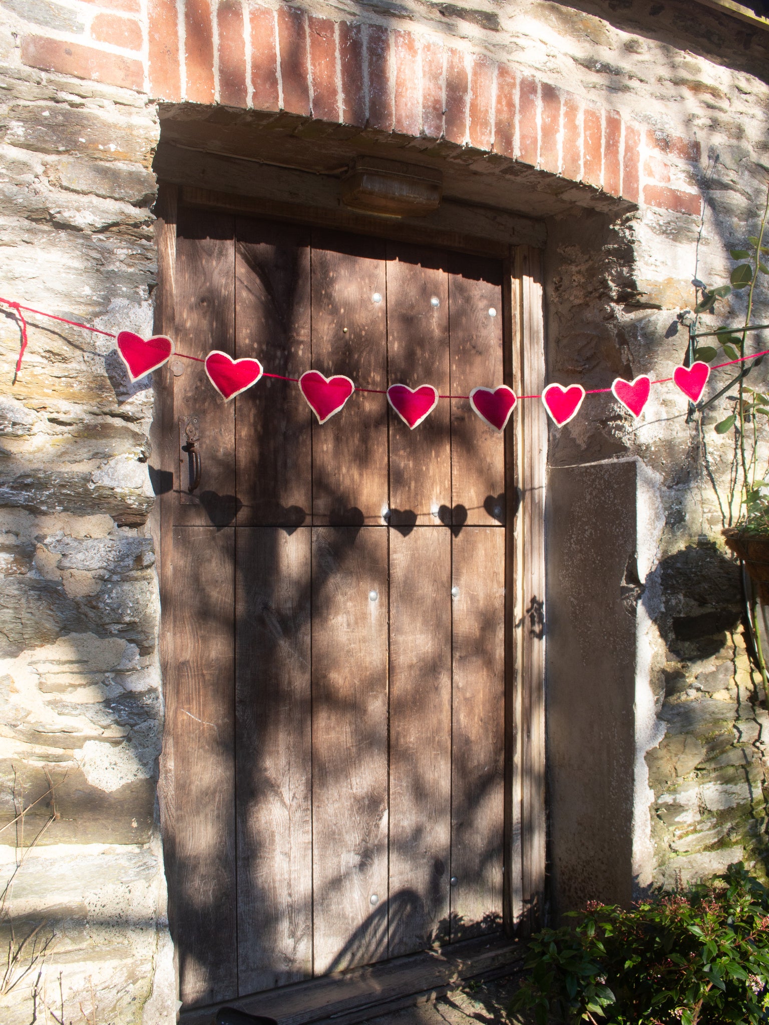 Heart String - Bunting - Handmade Decoration - Red