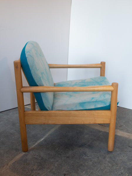 Ercol Modular 749 Lounge Chair - Fully Restored - Hand Painted Art Piece - Turquoise