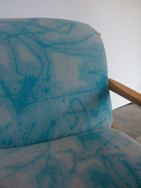 Ercol Modular 749 Lounge Chair - Fully Restored - Hand Painted Art Piece - Turquoise
