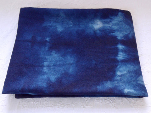 Indigo blue Adire hand dyed double wool blanket