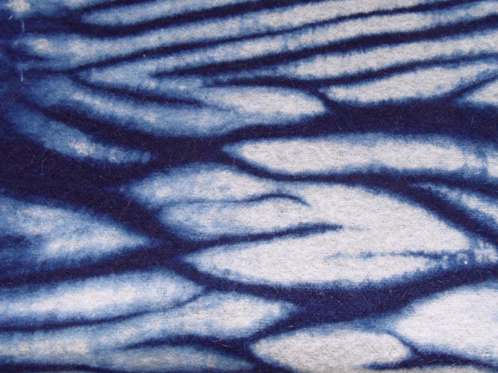 indigo shibori vintage wool blanket