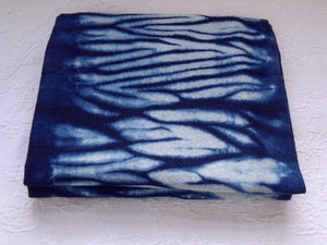 indigo shibori vintage wool blanket