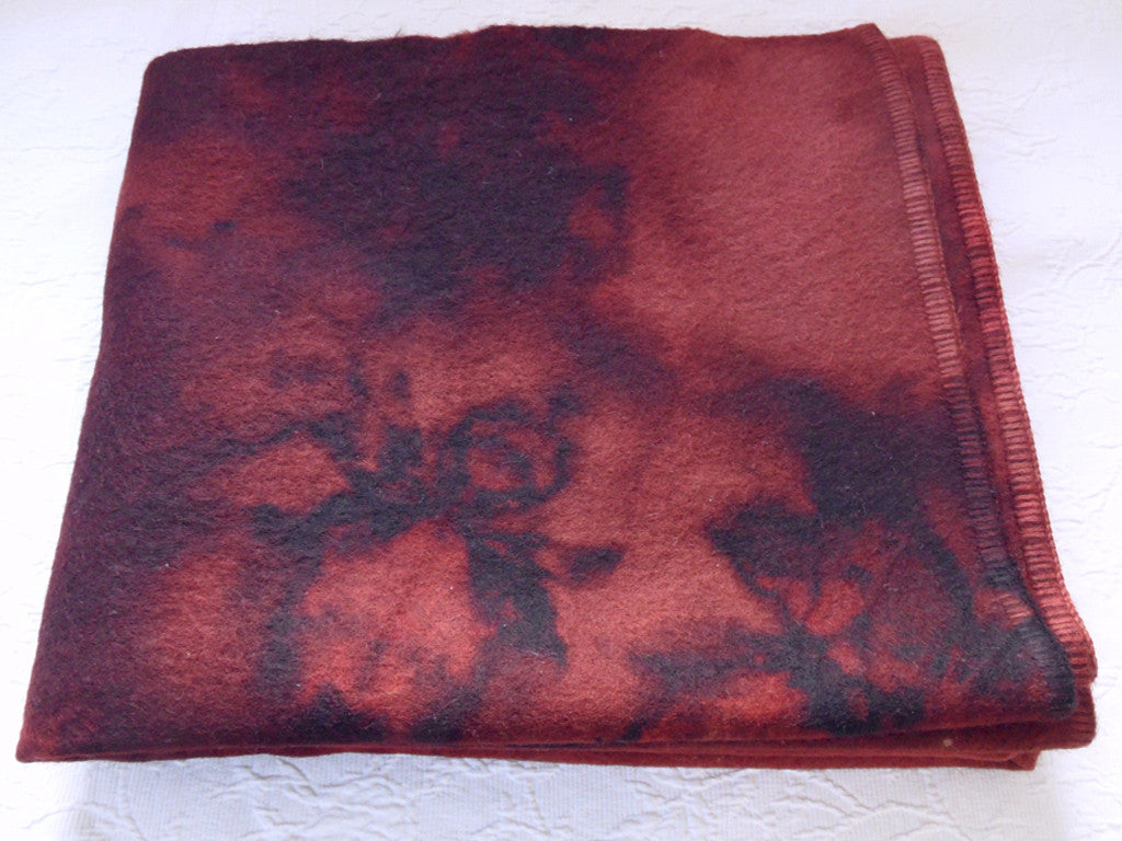 hand dyed brown rust vintage woolen blanket throw