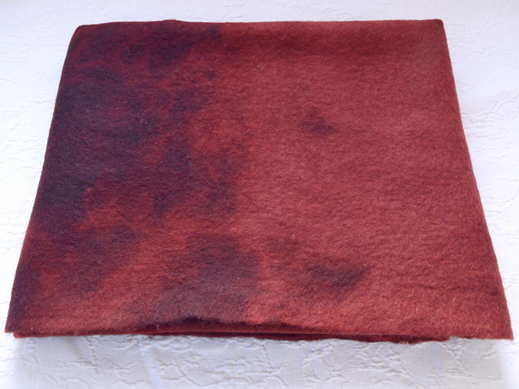 hand dyed brown rust vintage woolen blanket throw