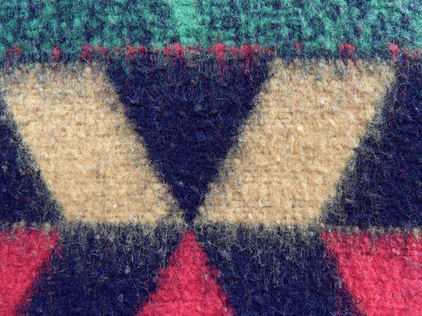large 1960s vintage geometric multicoloured wool blend blanket
