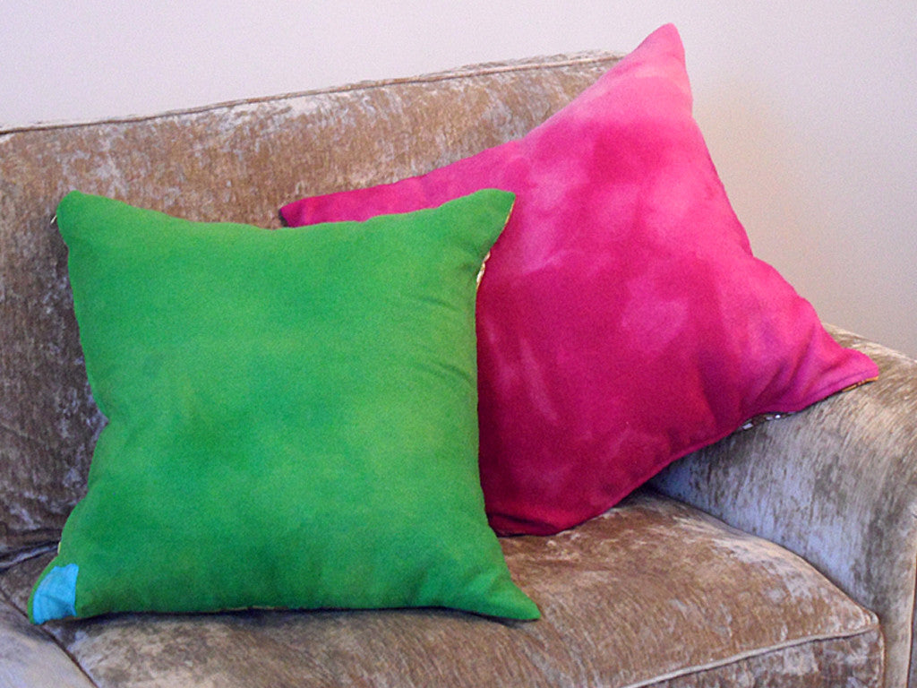 Pink and Orange Floral Cushion